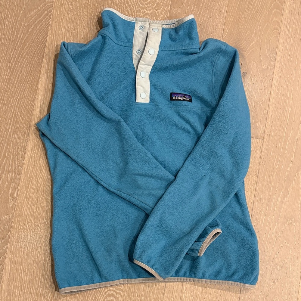 Patagonia Teal Fleece Snap-T Pullover